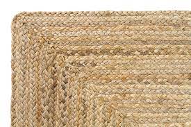 Benjara rectangular jute rug with greek key pattern, medium, black and brown. Plain Braided Natural Jute Rectangle Reversible Rug Rugsite