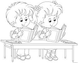 Back To School Kids Reading Books Coloring Pages Printable We All Go To School We All S School Coloring Pages Kindergarten Coloring Pages Free Coloring Pages