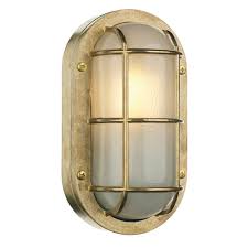 Nautical style outdoor lighting fixtures wall mount 13.39h oil rubbed bronze finish with cage clear glass shade outside wall lamp waterproof retro outdoor wall lantern for porch yard room decor. Nautical Style Bulkhead Wall Or Ceiling Light In Solid Brass Ip44