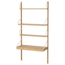 Svalnas Wandwerkplekcombinatie Bamboe Wit 150x35x176 Cm Ikea En 2020 Rangement Mural Rangement Mural Ikea Bureau Mural