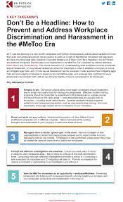 5 Key Takeaways: How To Prevent And Address Workplace Discrimination And  Harassment In The #Metoo Era