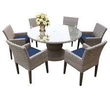 Choose from contactless same day delivery, drive up and more. Oasis 60 Round Glass Top Patio Dining Table With 6 Dining Chairs In Navy Oasis 60 Kit 6dcc Navy