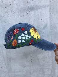 Hand Embroidered Hat Birthday Hats Women Custom Hat Etsy Embroidered Hats Custom Embroidered Hats Birthday Hat