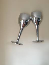 Chrome Wall Art Two Oversized Champagne Flutes Wall Art Art Chrome