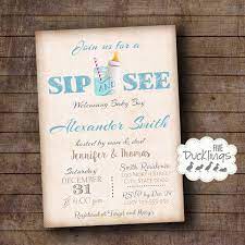 Sip And See Invitation Welcome Baby Party Invite Baby Boy Shower Printable Digital Invitat Baby Party Invitations Sip And See Invitations Welcome Baby Party