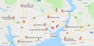 You can find on this page a map showing istanbul boroughs and neighborhoods. Istanbul Stadiums Map 23 Download Scientific Diagram