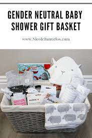 How To Create A Gender Neutral Baby Shower Gift Basket Nicole Banuelos Gender Neutral Baby Shower Gifts Neutral Baby Gifts Gender Neutral Baby Gifts
