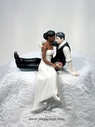 Dark Brown Skin Tone Bride And Caucasian Groom With Salt And Pepper Hair Color Wedding Cake Toppers Interracial Wedding Interracial Wedding Cake Toppers