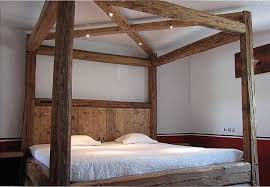 Want a bed without a canopy? Country House Style Country Style Beamed Bed Beamed Bedside Creative Ideas Diy Bed Frame Diy Bed Home Bedroom
