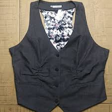Nwt Vest Maurices Charcoal Chambray Sz 22 Plus Nwt