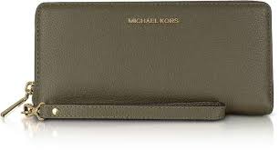Michael Kors Mercer Large Olive Pebble Leather Continental Wallet Michael Kors Michael Kors Mercer Pebbled Leather