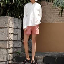 Korean Men Beach Wear V Neck Thin White Long Sleeve Top Men S Fashion Tops Sets Sleep And Loungewear On Carousell