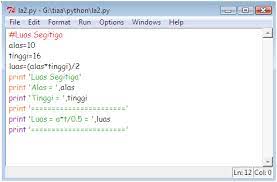 Anda sebaiknya menghitung menggunakan kalkulator untuk mendapatkan hasil yang lebih akurat. Http Octianaeni Blogspot Com 2011 04 Program Luas Segitiga Pada Python Html