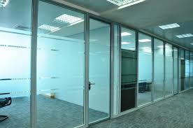 Glass doors can also be colored to match branding or thickened to reduce noise. Glass Doors Romstor Office Partitioning Projects
