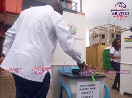NPP Parliamentary Candidate for Dome Kwabenya Constituency Hon. Michael Aaron  Quaye Jnr. cast his vote at Haatso Main Market. #AtinkaTv #AbatoɔFie  #Election2024 #atinka1047fm