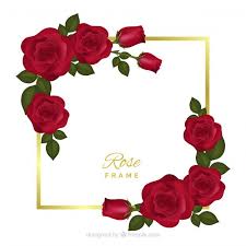 Download Floral Frame With Red Roses For Free In 2020 Rose Frame Red Roses Rose Drawing