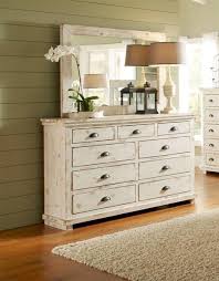 Willow Casual Distressed White Wood Drawer Dresser Mirror White Distressed Furniture Furniture Distressed White Bedroom Furniture