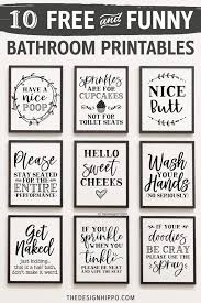 Free Bathroom Decor Printables Set Of 10 Funny Quotes In 2020 Funny Wall Art Bathroom Printables Bathroom Wall Art