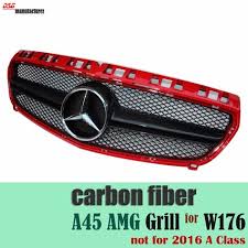Mercedes A Class Replacement Carbon Fiber Trimmed Amg Grill For Benz W176 Hatchback 2013 2014 2015 A160 A180 A200 A220 A250 A45 Mercedes A Class Hatchback Amg