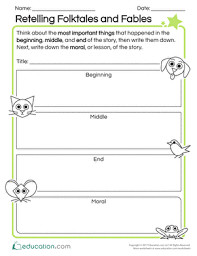 Retelling Folktales And Fables Worksheet Education Com Folk Tales Fables Authors Purpose