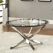 Red barrel studio round coffee table with glass top $389.99. Coaster Norwood Round Glass Top Accent Coffee Table In Chrome 702588