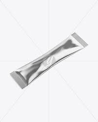 Metallic Stick Sachet Mockup Half Side View High Angle Shot In Sachet Mockups On Yellow Images Object Mockups High Angle Shot Mockup Free Psd Psd Template Free