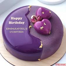 Creative And Designer Purple Birthday Cakes With Name Edit In 2020 Purple Cakes Birthday Birthday Cake Writing Happy Birthday Cake Writing