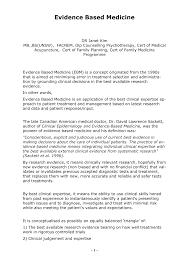Evidence Based Medicine