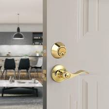 Werkzeug und baumaterial für profis und heimwerker. Buy Keyed Alike Front Door Entry Lever With Double Cylinder Deadbolts Polished Brass Exterior Entrance Lever Door Handle Wave Shape Door Lock Gold Interior Door Handle Set For Front Back Gate Online In Indonesia B07tvskf46