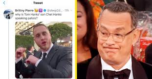 Years ago, a young chester marlon hanks rebranded himself as chet haze. A Video Of Tom Hanks S Son At The Golden Globes Is Going Viral And People Are Confused