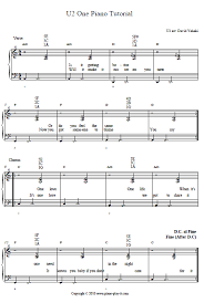 U2 One 1 Piano Tab Piano Tutorial Piano Tabs Piano