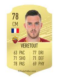 Le club italien (7ème) a pour objectif d'au moins atteindre une compétition européenne. Jordan Veretout Fifa 20 Rating Card Price