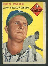 1954 Topps #126 Ben Wade Vintage Baseball Card Brooklyn Dodgers Pitcher
