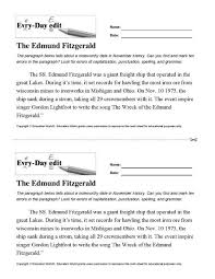 Education World Every Day Edit The Edmund Fitzgerald Reading Comprehension Worksheets First Grade Reading Comprehension Education World