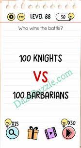 Different riddles and tricky tests will challenge your mind. Brain Test Level 88 Who Wins The Battle Answer Daze Puzzle