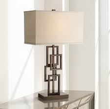 Kory Stacked Rectangles Bronze Table Lamp Bronze Table Lamp Modern Table Lamp Rectangular Table Lamp