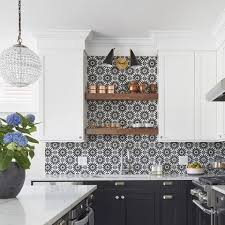 Cement Alhambra Black White Square 8 X8 X5 8 In 2020 White Kitchen Tiles Patterned Kitchen Tiles Black And White Backsplash