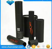 Custom Foil Logo Matte Black Kraft Cardboard Wine Tubes