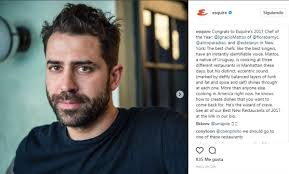 El uruguayo Ignacio Mattos elegido chef del año por la revista Esquire