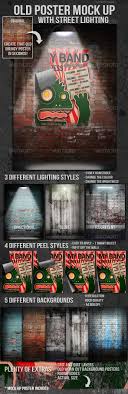 Old Poster Mock Up With Street Lighting Poster Mockup Street Light Poster Template