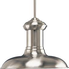 Progress Lighting Brookside Collection 1 Light Brushed Nickel Mini Pendant With Metal Shade P5024 09 The Home Depot Pendant Light Fixtures Vintage Lighting Progress Lighting