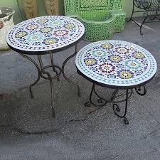 Moroccan Mosaic Tile Table With Iron Base Beautiful Tile Work Perfect To Bring Some Moroccan Flare Into You Beautiful Tile Work Mosaic Tile Table Tile Tables