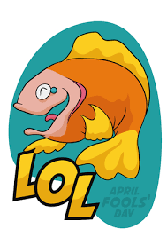 Funny fish laughing of April Fools' pranks with a giant LOL.:: tasmeemME.com