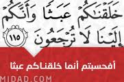 أفحسبتم أنما خلقنـاكم عبثا