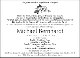 Traueranzeigen von Michael Bernhardt