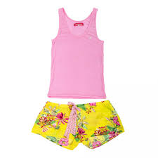 Check spelling or type a new query. Ensemble Pyjama Debardeur Rose Short Jaune A Fleurs Femme Banana Moon