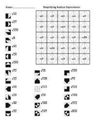 Simplifying Radical Expressions Color Worksheet Simplifying Radical Expressions Radical Expressions Simplifying Radicals