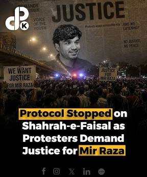 Demonstrators demanding justice during nightly protests in Karachi, AI generated