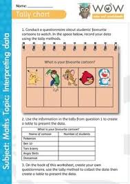 Maths Tally Charts What Is Your Favourite Cartoon Tally Chart Math Chart