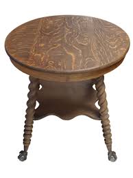 Solid quarter sawn oak neutral golden brown stain shows off the beauty of the wood 6 drawers with metal glides dimensions: Antique Oak Parlor Table Round Ball And Claw 29 5 H Circa 1900 S Pa5367 Aardvark Antiques